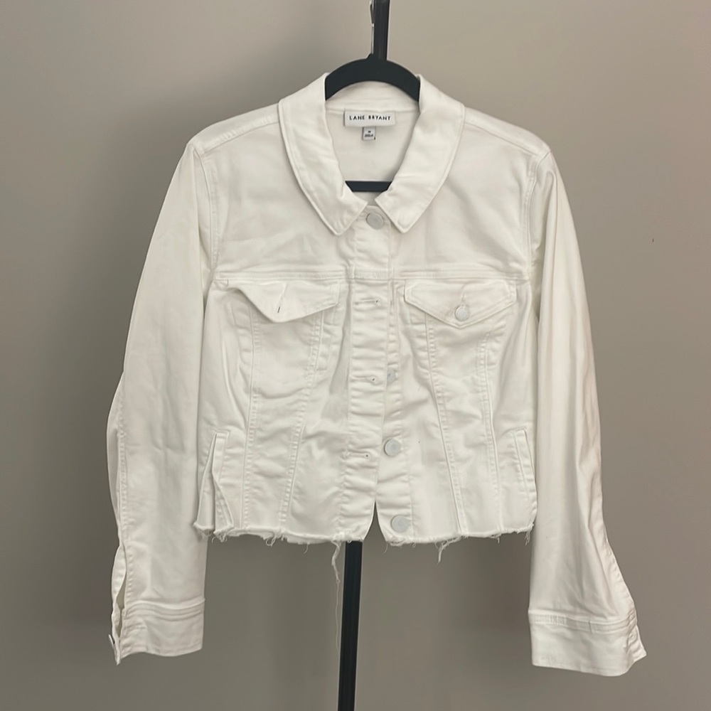 Plus Size Denim Jacket | All White | 18